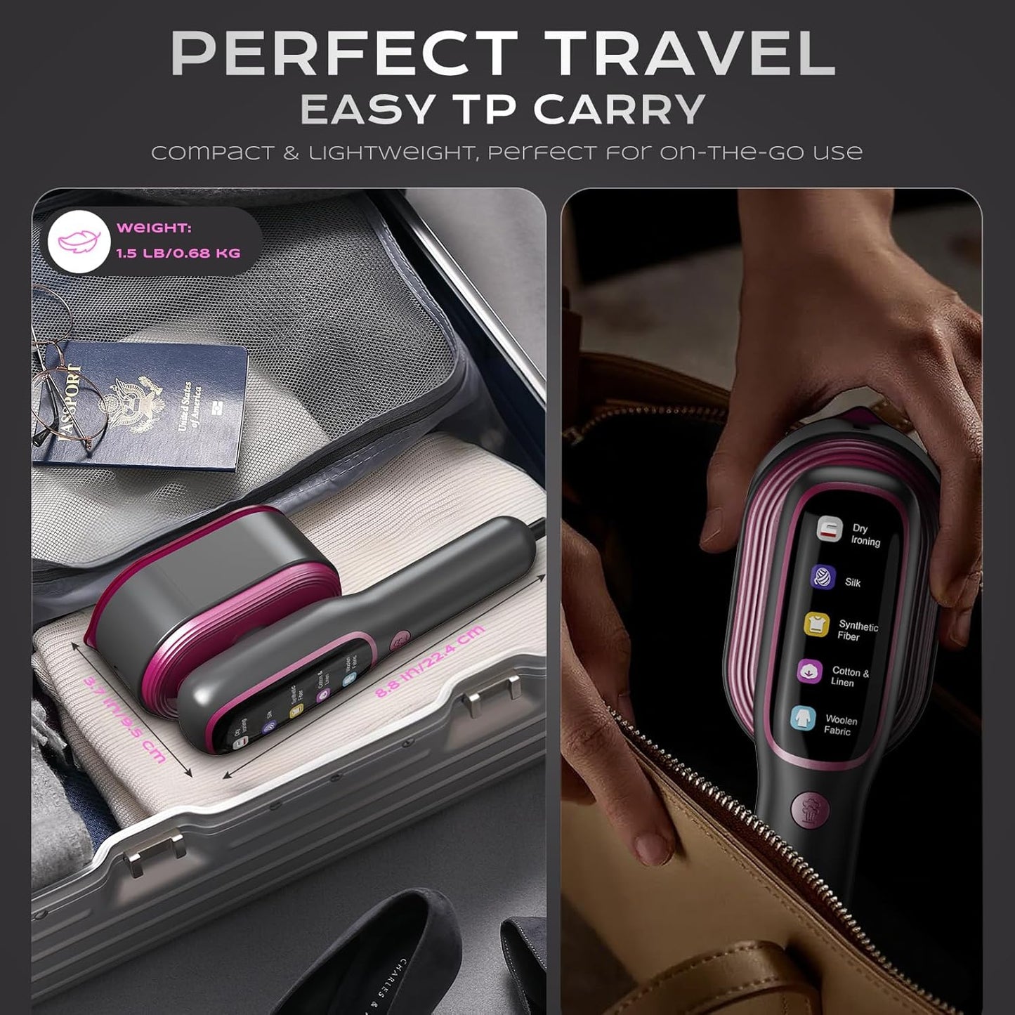 2026 NOUVEAU Défroisseur vapeur portable professionnel 1200W pour vêtements, idéal pour la maison et le quotidien.