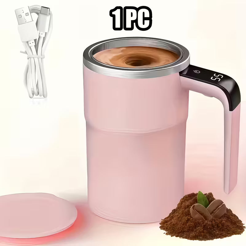 Tasse à café électrique portable rechargeable USB, auto-mélangeur avec affichage de la température, grande capacité