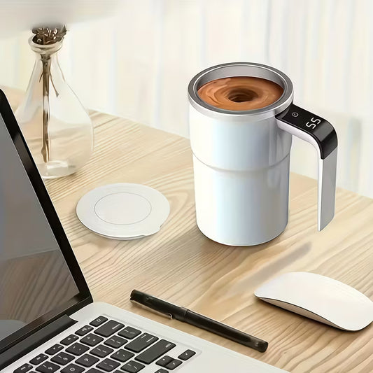 Tasse à café électrique portable rechargeable USB, auto-mélangeur avec affichage de la température, grande capacité