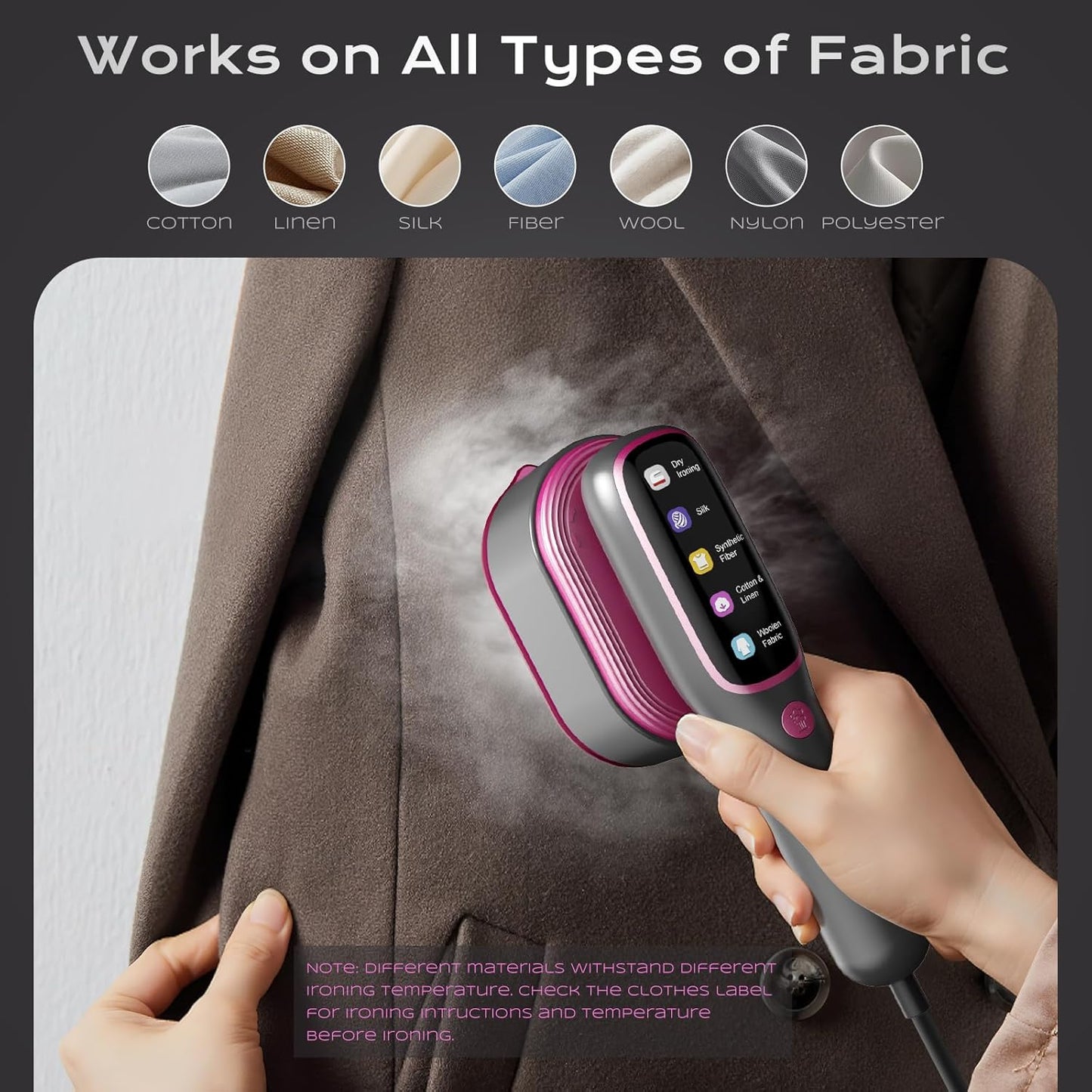 2026 NOUVEAU Défroisseur vapeur portable professionnel 1200W pour vêtements, idéal pour la maison et le quotidien.