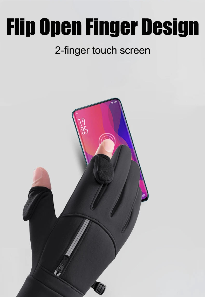 Gants d'hiver chauds et tactiles pour l'extérieur, coupe-vent, imperméables et résistants au froid