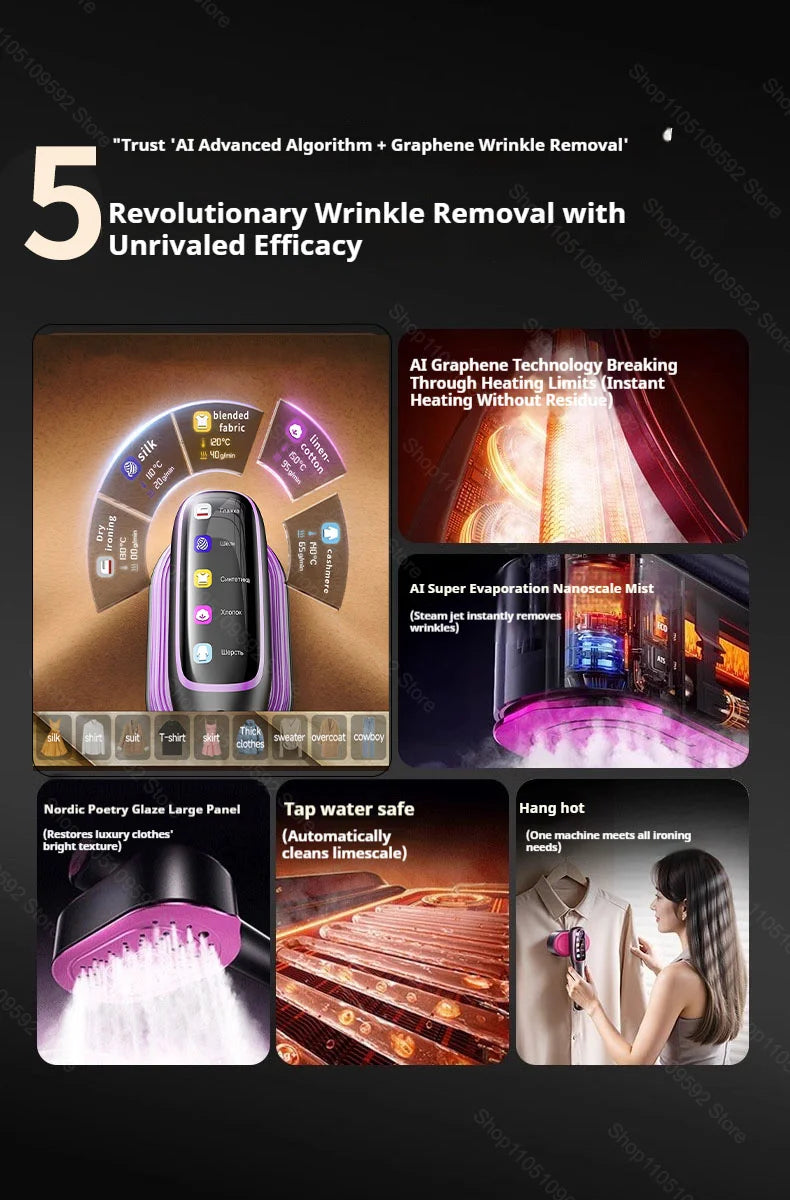 2026 NOUVEAU Défroisseur vapeur portable professionnel 1200W pour vêtements, idéal pour la maison et le quotidien.
